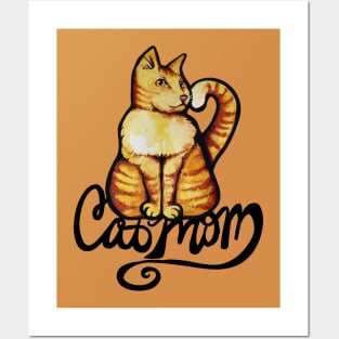 Cat Mom Orange Tabby Cat Foofer Posters and Art